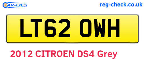 LT62OWH are the vehicle registration plates.