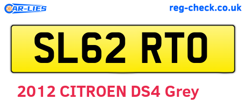 SL62RTO are the vehicle registration plates.