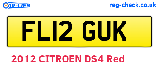 FL12GUK are the vehicle registration plates.