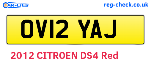 OV12YAJ are the vehicle registration plates.