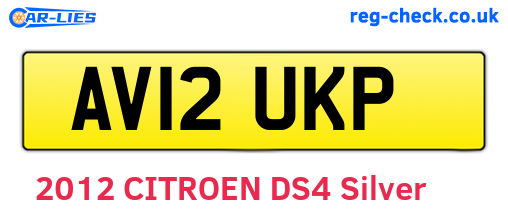 AV12UKP are the vehicle registration plates.