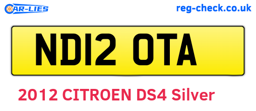 ND12OTA are the vehicle registration plates.