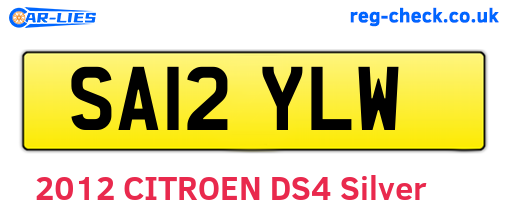 SA12YLW are the vehicle registration plates.
