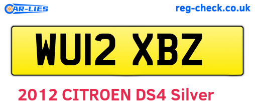 WU12XBZ are the vehicle registration plates.