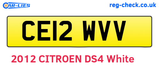 CE12WVV are the vehicle registration plates.