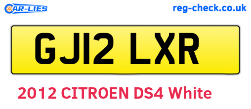 GJ12LXR are the vehicle registration plates.