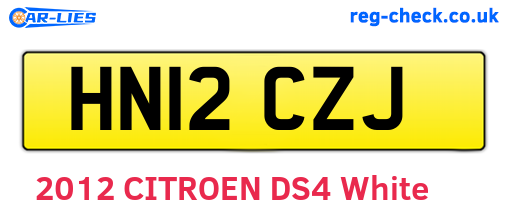HN12CZJ are the vehicle registration plates.