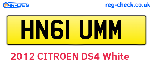 HN61UMM are the vehicle registration plates.