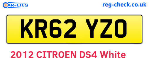 KR62YZO are the vehicle registration plates.