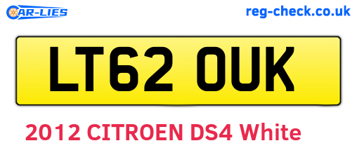 LT62OUK are the vehicle registration plates.