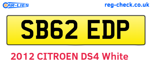 SB62EDP are the vehicle registration plates.