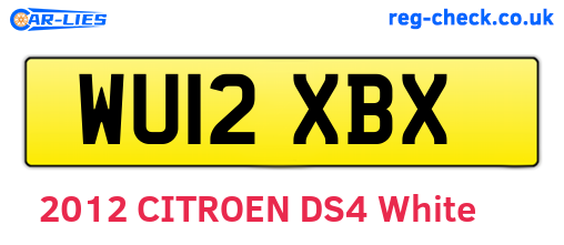 WU12XBX are the vehicle registration plates.