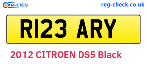 R123ARY are the vehicle registration plates.