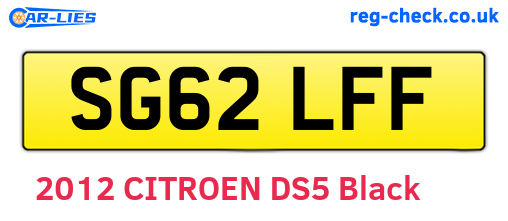 SG62LFF are the vehicle registration plates.