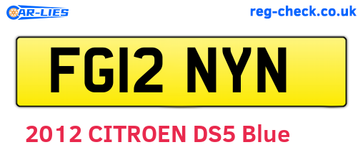 FG12NYN are the vehicle registration plates.