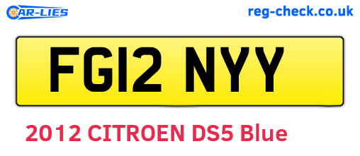 FG12NYY are the vehicle registration plates.
