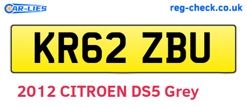KR62ZBU are the vehicle registration plates.