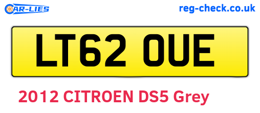 LT62OUE are the vehicle registration plates.