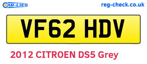 VF62HDV are the vehicle registration plates.