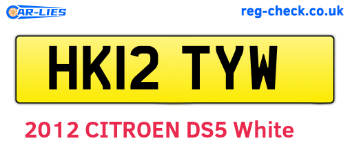 HK12TYW are the vehicle registration plates.