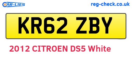 KR62ZBY are the vehicle registration plates.