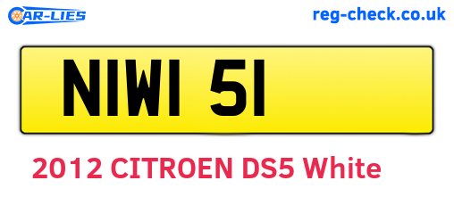 NIW151 are the vehicle registration plates.