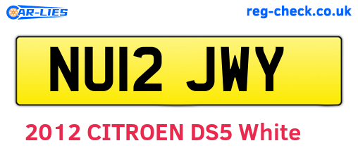 NU12JWY are the vehicle registration plates.