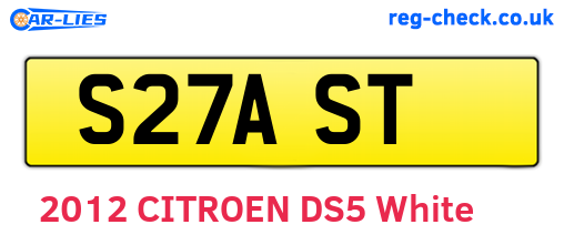 S27AST are the vehicle registration plates.