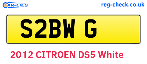 S2BWG are the vehicle registration plates.
