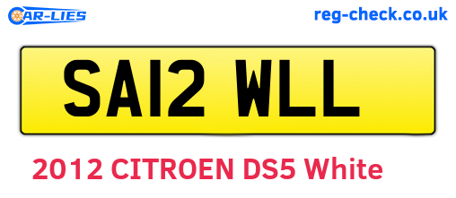 SA12WLL are the vehicle registration plates.