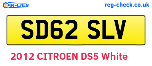 SD62SLV are the vehicle registration plates.