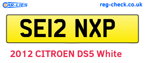 SE12NXP are the vehicle registration plates.