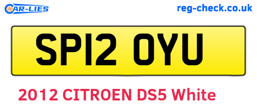 SP12OYU are the vehicle registration plates.