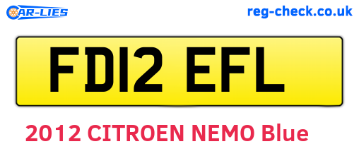 FD12EFL are the vehicle registration plates.