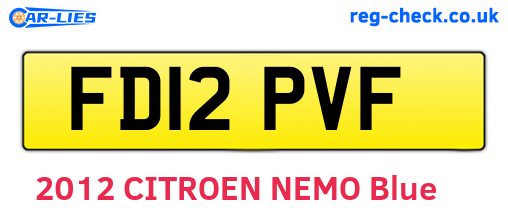 FD12PVF are the vehicle registration plates.