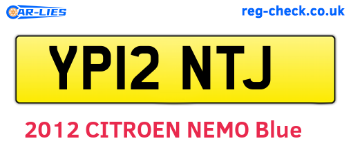 YP12NTJ are the vehicle registration plates.