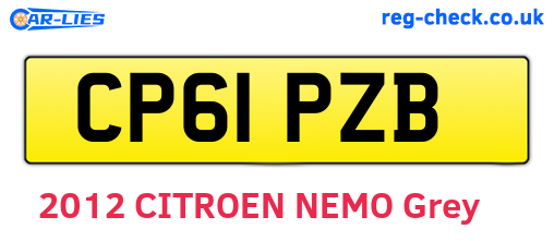 CP61PZB are the vehicle registration plates.