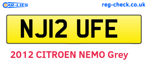 NJ12UFE are the vehicle registration plates.