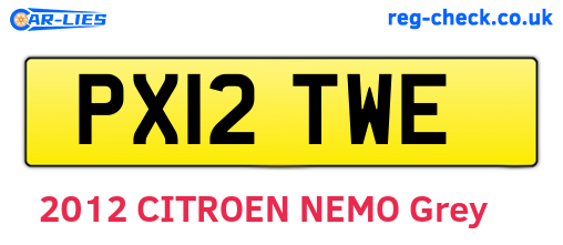 PX12TWE are the vehicle registration plates.