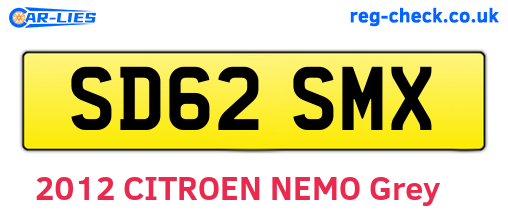 SD62SMX are the vehicle registration plates.