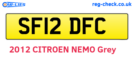 SF12DFC are the vehicle registration plates.
