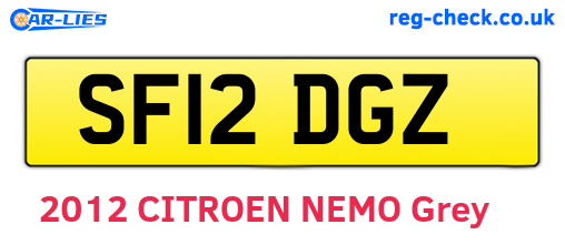 SF12DGZ are the vehicle registration plates.