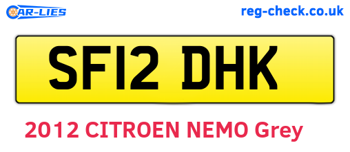 SF12DHK are the vehicle registration plates.