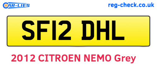 SF12DHL are the vehicle registration plates.