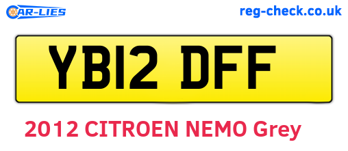 YB12DFF are the vehicle registration plates.