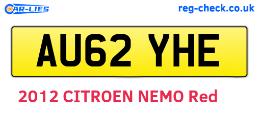 AU62YHE are the vehicle registration plates.