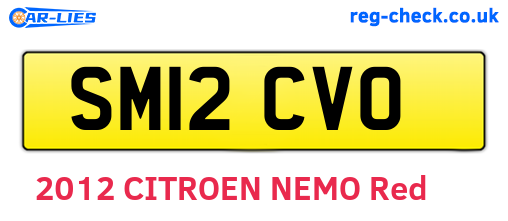 SM12CVO are the vehicle registration plates.