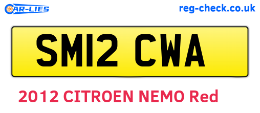SM12CWA are the vehicle registration plates.