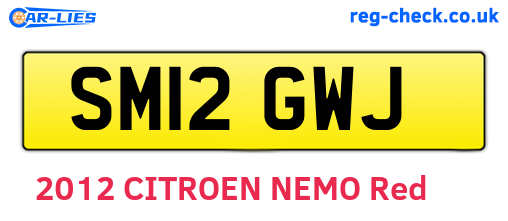 SM12GWJ are the vehicle registration plates.