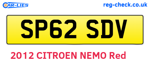 SP62SDV are the vehicle registration plates.